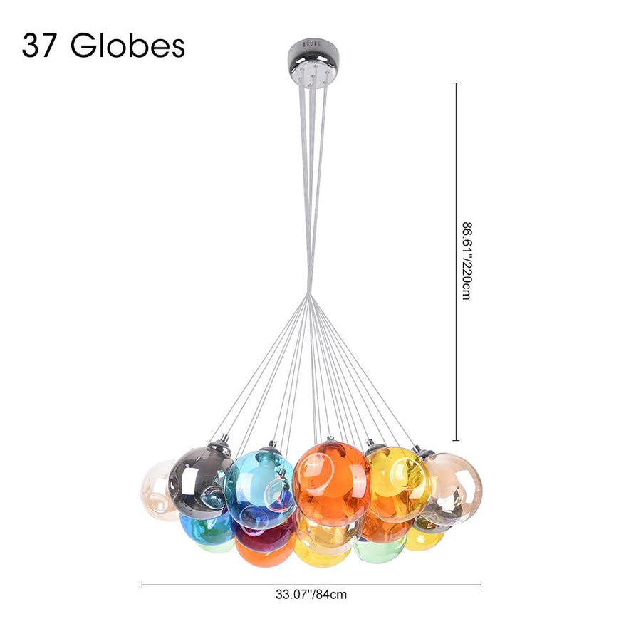 Chandelieria-Modern Multi-Color Cluster Bubble Chandelier-Chandelier-Blue Tone-7 Globes