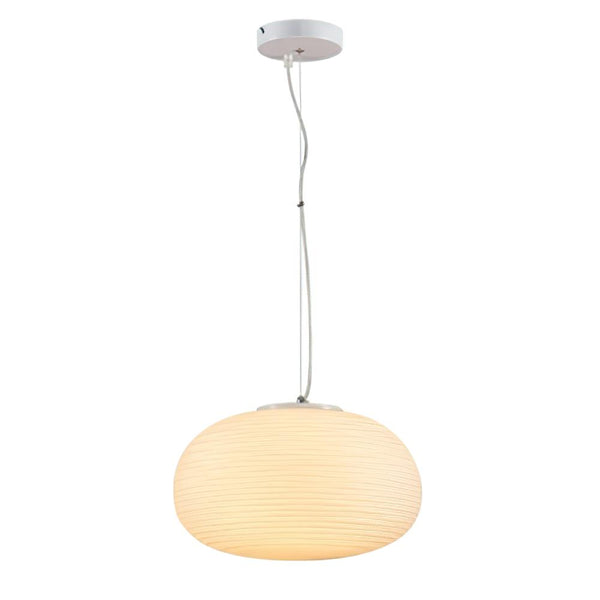 Chandelieria-Modern Ribbed White Lantern Pendant Light-Pendant-L-