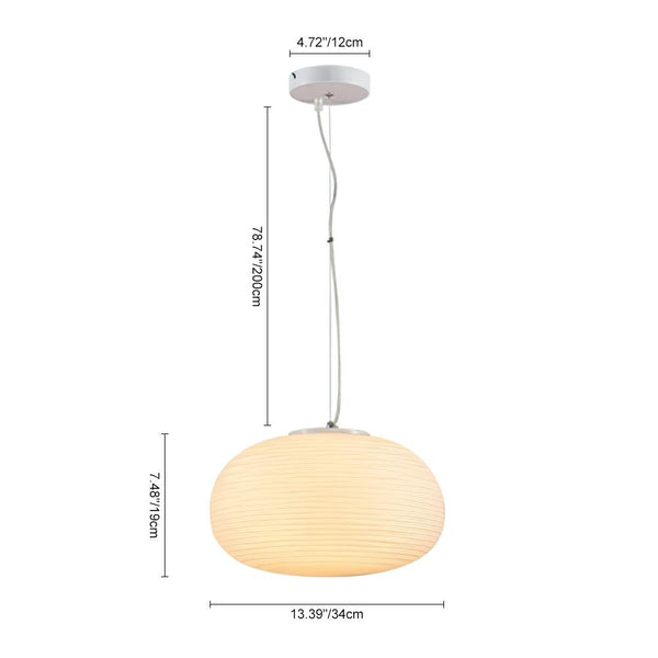 Chandelieria-Modern Ribbed White Lantern Pendant Light-Pendant-S-