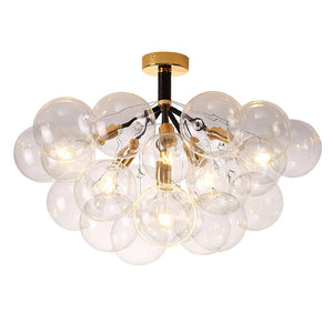 Chandelieria-Modern Semi Flush Cluster Bubble Chandelier-Chandelier-Black-