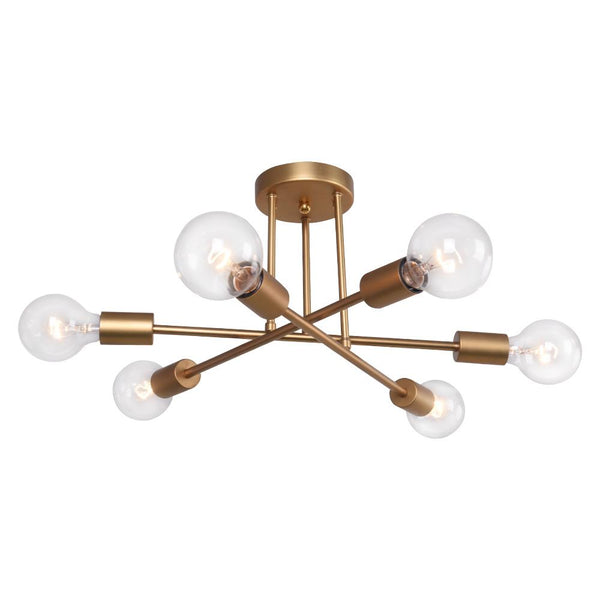 Chandelieria-Modern Sputnik Sphere Semi Flush Chandelier-Chandelier-Gold-