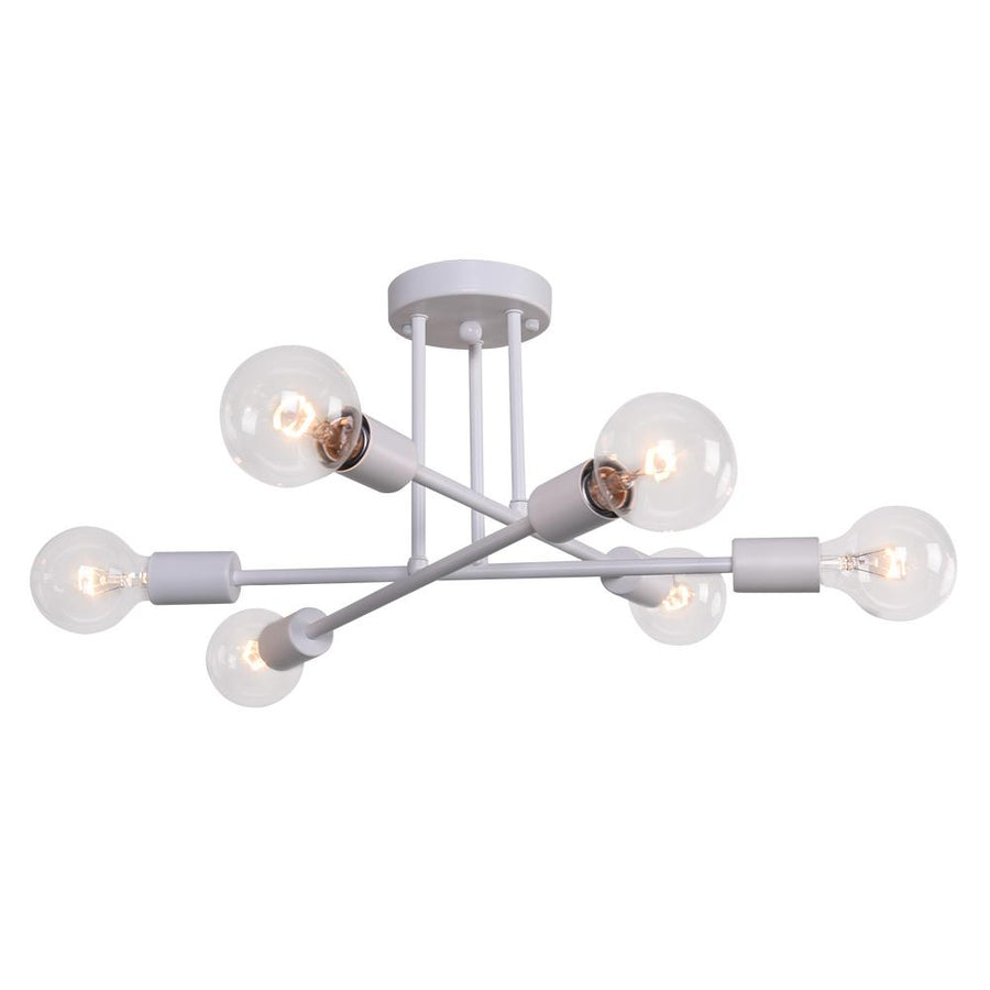 Chandelieria-Modern Sputnik Sphere Semi Flush Chandelier-Chandelier-White-