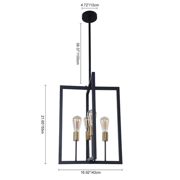 Chandelieria-Modern Square Metal Linear Pendant Lighting-Pendant-Default Title-