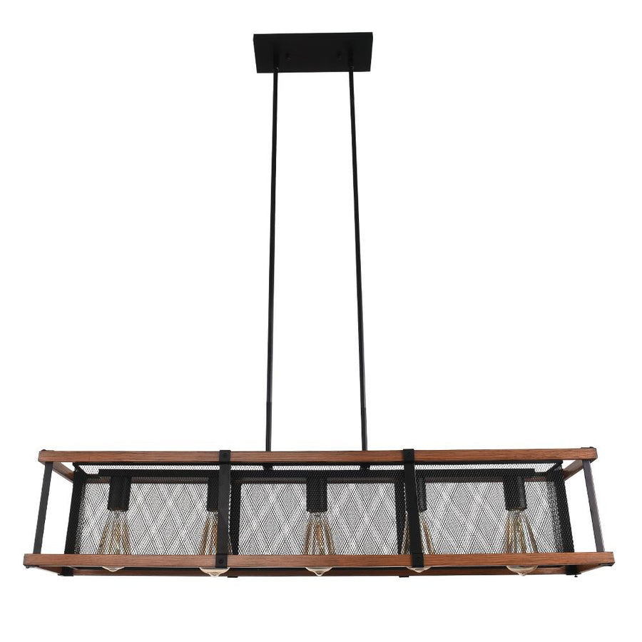 Chandelieria-Rectangular Caged Modern Farmhouse Chandelier-Chandelier-Default Title-