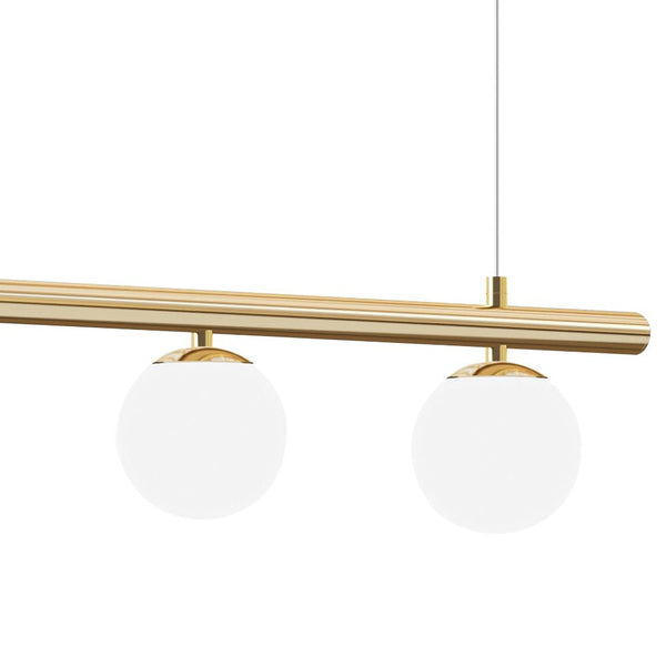 Chandelieria-Scandinavian Glass Globe Linear Chandelier-Chandelier-Black-