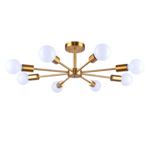 Chandelieria-Sputnik Light Chandelier Semi Flush Mount-Semi Flush-Gold-
