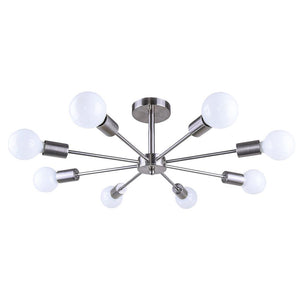 Chandelieria-Sputnik Light Chandelier Semi Flush Mount-Semi Flush-Nickel-
