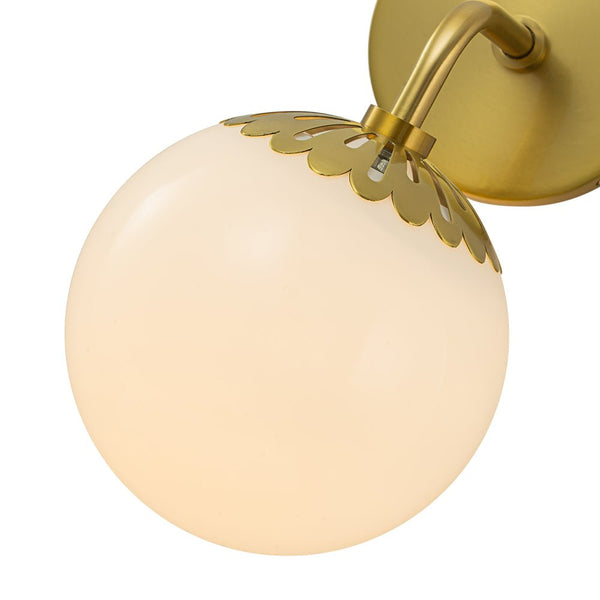 Chandelierias-1-Light Dewdrop Glass Globe Brass Modern Vanity Light-Wall Light-Brass ( Pre-order)-