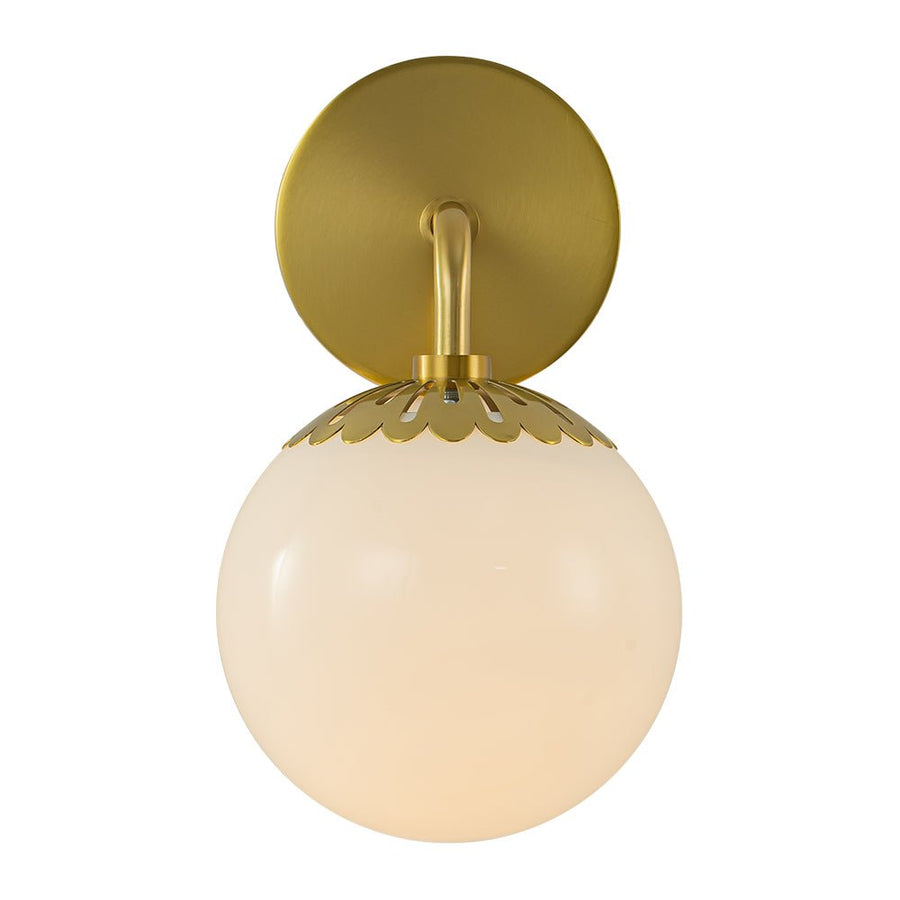 Chandelierias-1-Light Dewdrop Glass Globe Brass Modern Vanity Light-Wall Light-Brass ( Pre-order)-