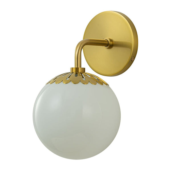 Chandelierias-1-Light Dewdrop Glass Globe Brass Modern Vanity Light-Wall Light-Brass ( Pre-order)-