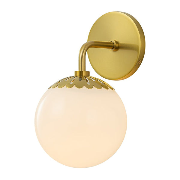 Chandelierias-1-Light Dewdrop Glass Globe Brass Modern Vanity Light-Wall Light-Brass ( Pre-order)-