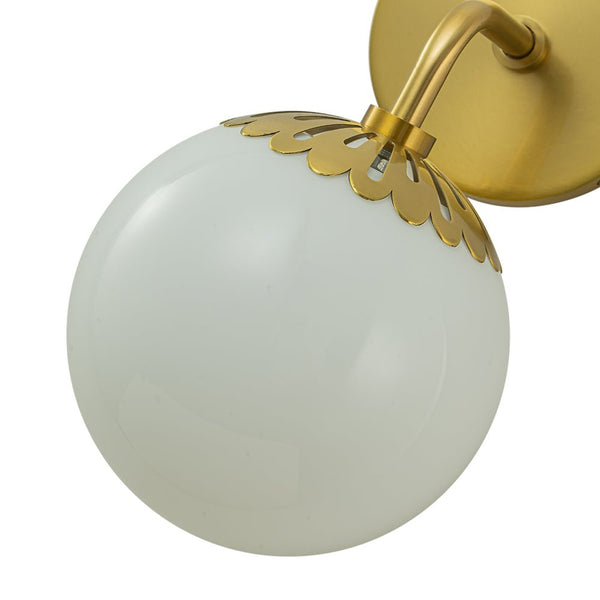 Chandelierias-1-Light Dewdrop Glass Globe Brass Modern Vanity Light-Wall Light-Brass ( Pre-order)-