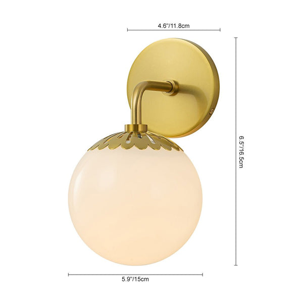 Chandelierias-1-Light Dewdrop Glass Globe Brass Modern Vanity Light-Wall Light-Brass ( Pre-order)-