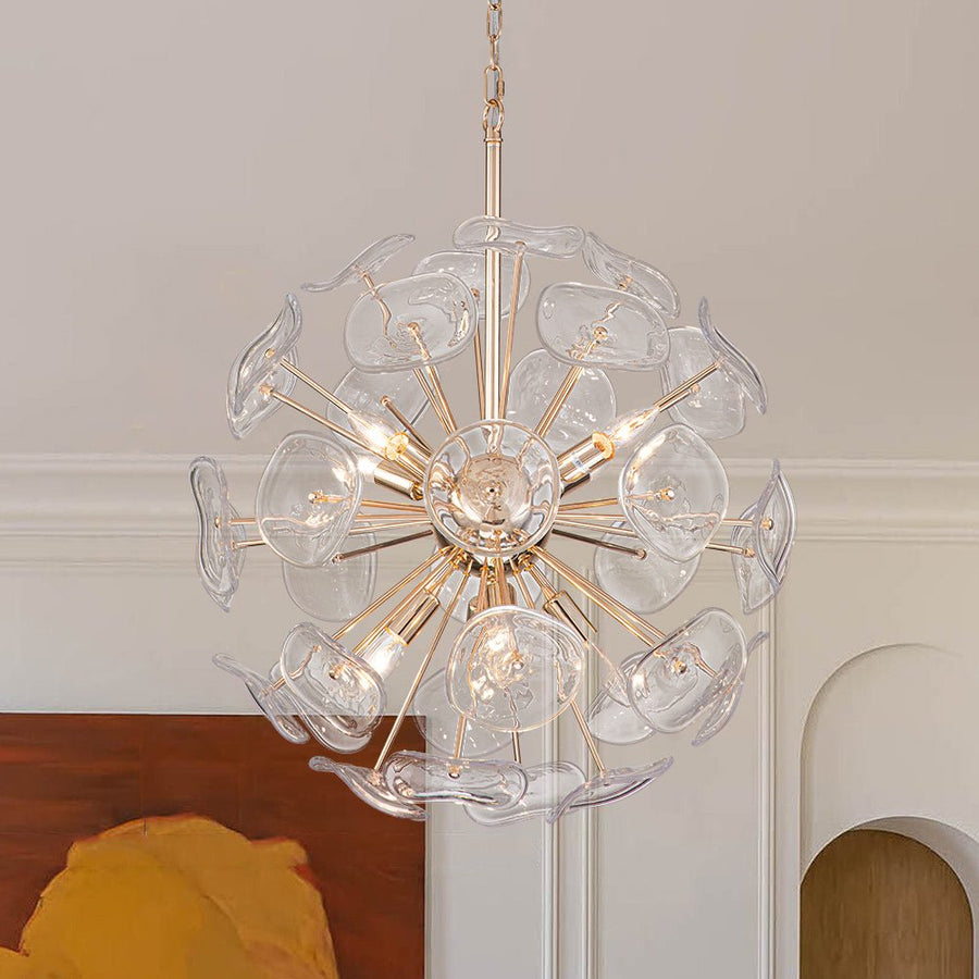 Chandelierias-12-Light Flower-burst Dandelion Sputnik Globe Pendant-Pendant-Gold-