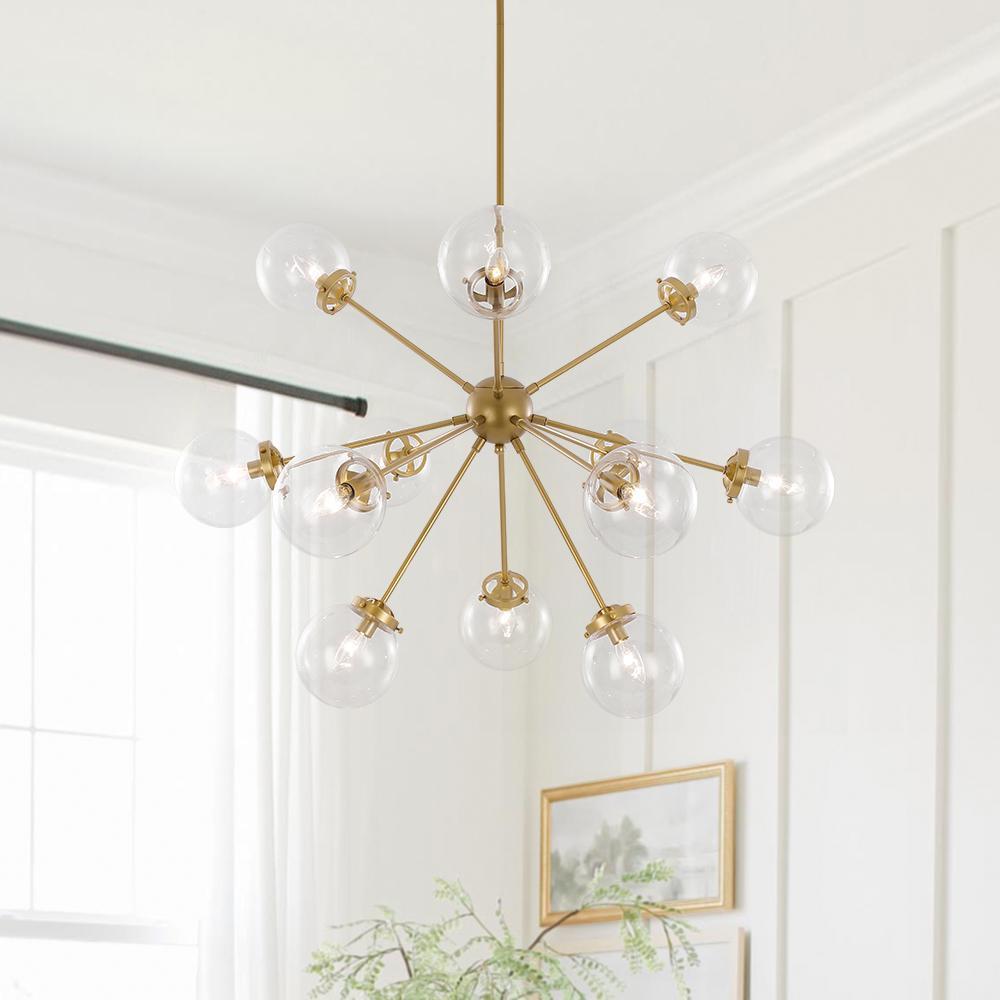 12-Light Modern Clear Glass Sphere Sputnik Chandelier | Chandelierias