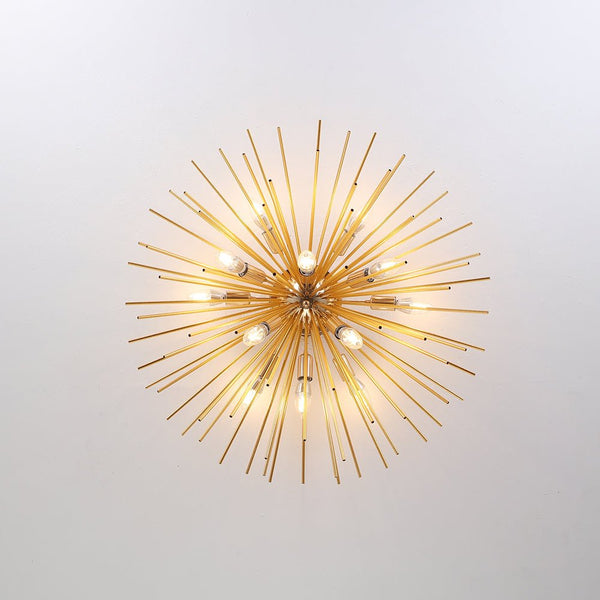 Chandelierias-12-Light Sunburst Flush Mount Ceiling Light-Flush Mount-Gold-