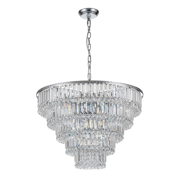 Chandelierias-17-Light Luxury Faceted Crystal Fringe Tiered Chandelier-Chandeliers-Chrome (Pre-order & Arrive in 3 Weeks)-