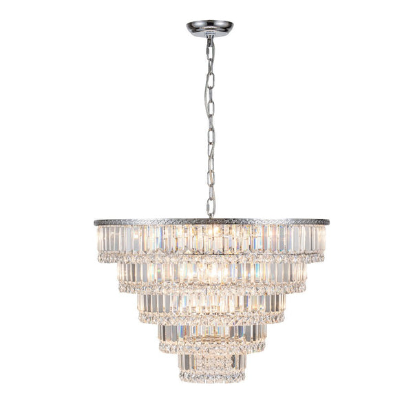 Chandelierias-17-Light Luxury Faceted Crystal Fringe Tiered Chandelier-Chandeliers-Chrome (Pre-order & Arrive in 3 Weeks)-