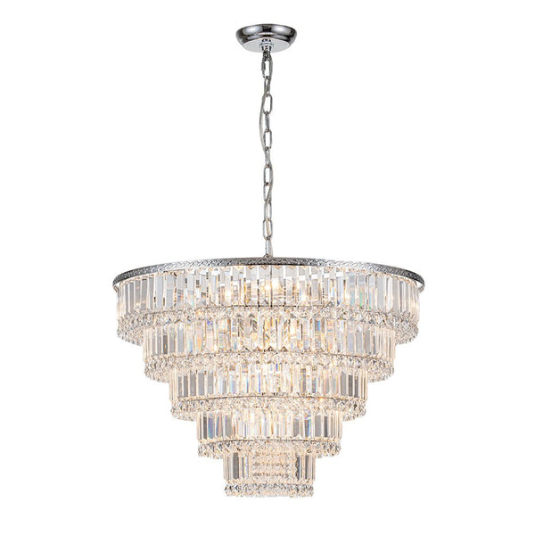 Chandelierias-17-Light Luxury Faceted Crystal Fringe Tiered Chandelier-Chandeliers-Chrome (Pre-order & Arrive in 3 Weeks)-