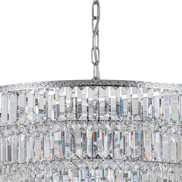 Chandelierias-17-Light Luxury Faceted Crystal Fringe Tiered Chandelier-Chandeliers-Chrome (Pre-order & Arrive in 3 Weeks)-