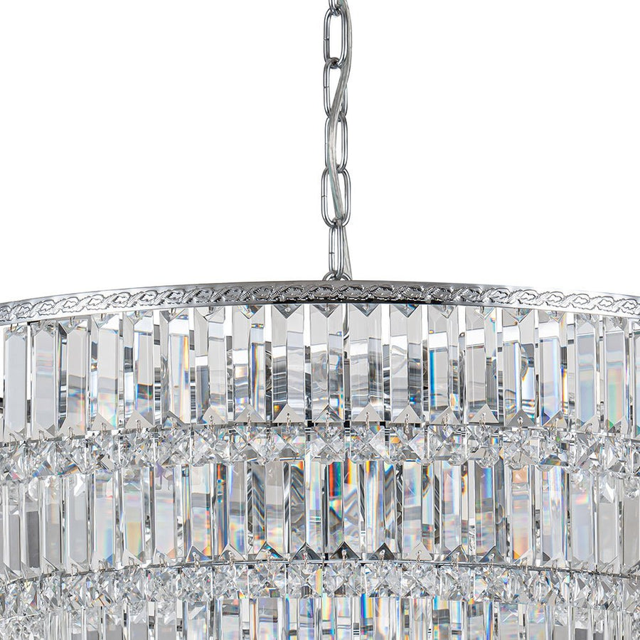 Chandelierias-17-Light Luxury Faceted Crystal Fringe Tiered Chandelier-Chandeliers-Chrome (Pre-order & Arrive in 3 Weeks)-