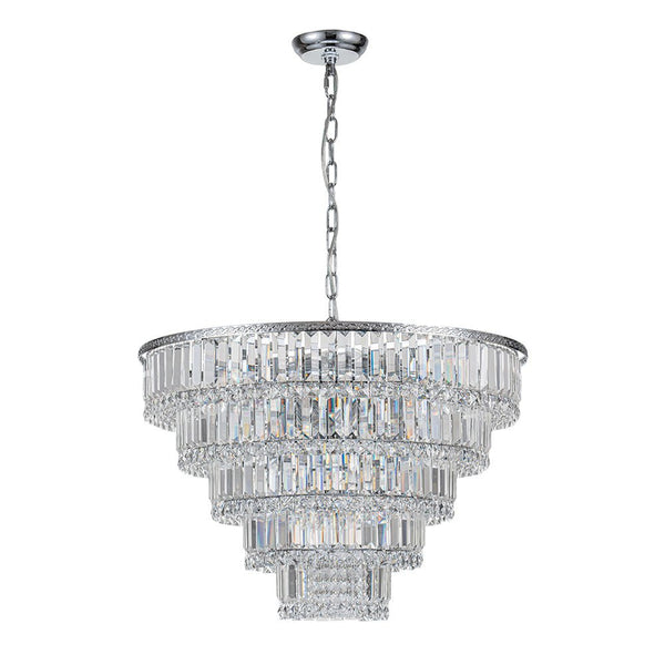 Chandelierias-17-Light Luxury Faceted Crystal Fringe Tiered Chandelier-Chandeliers-Chrome (Pre-order & Arrive in 3 Weeks)-