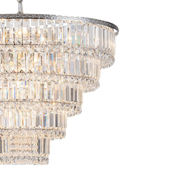 Chandelierias-17-Light Luxury Faceted Crystal Fringe Tiered Chandelier-Chandeliers-Chrome (Pre-order & Arrive in 3 Weeks)-