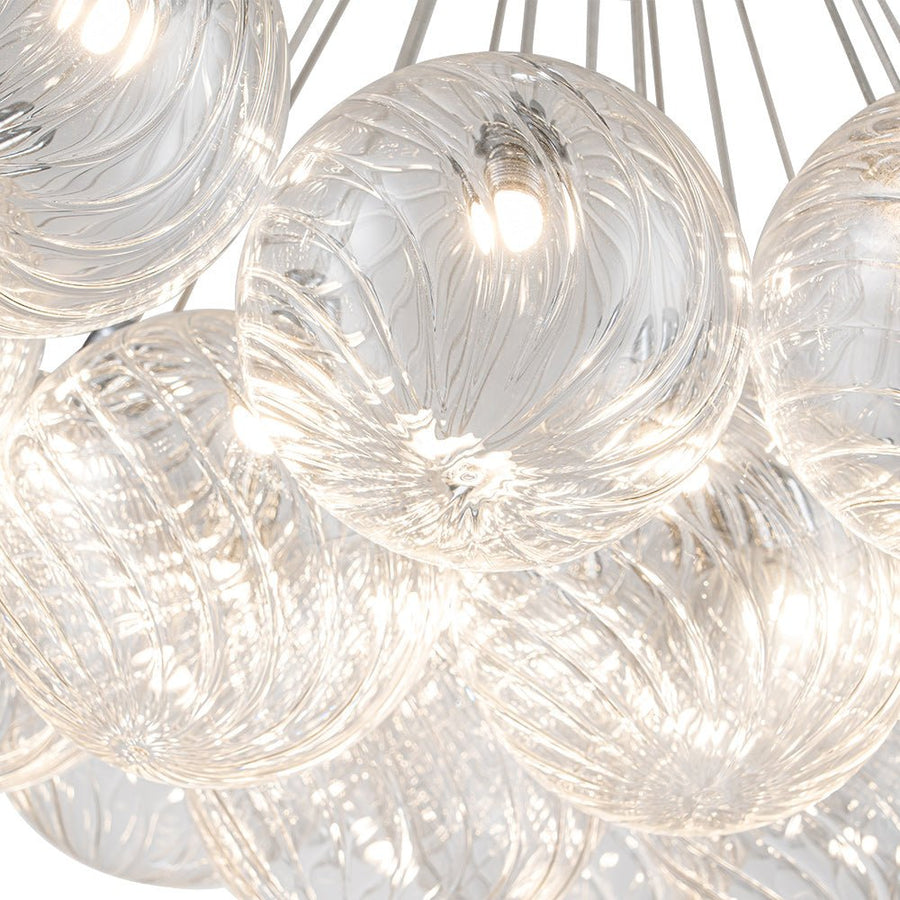 Chandelierias-19-Light Dimmable LED Swirled Glass Bubble Chandelier-Chandeliers-Chrome-