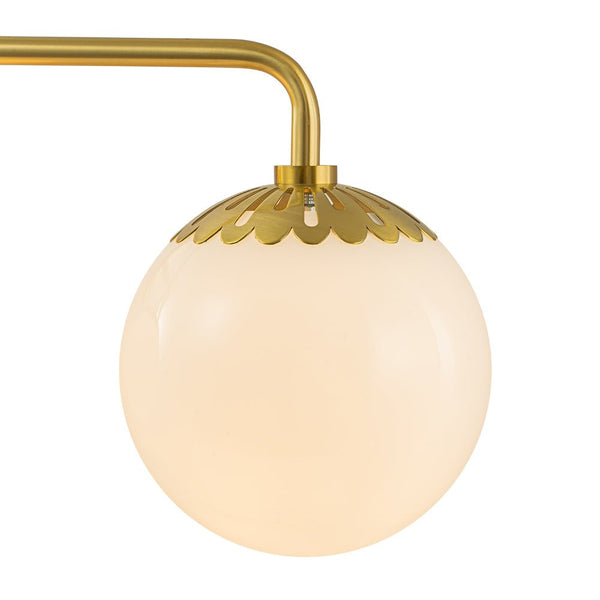 Chandelierias-3-Light Bathroom Opal Glass Globes Vanity Light-Wall Light-Brass (Pre-order)-