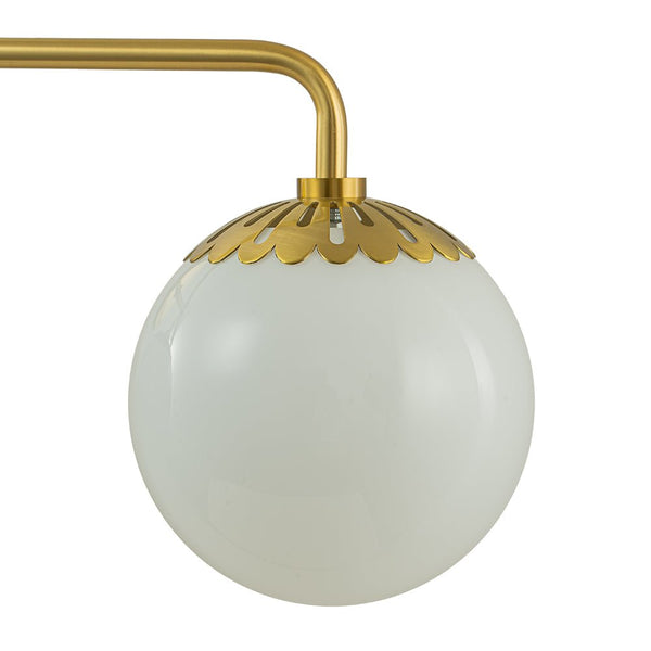 Chandelierias-3-Light Bathroom Opal Glass Globes Vanity Light-Wall Light-Brass (Pre-order)-