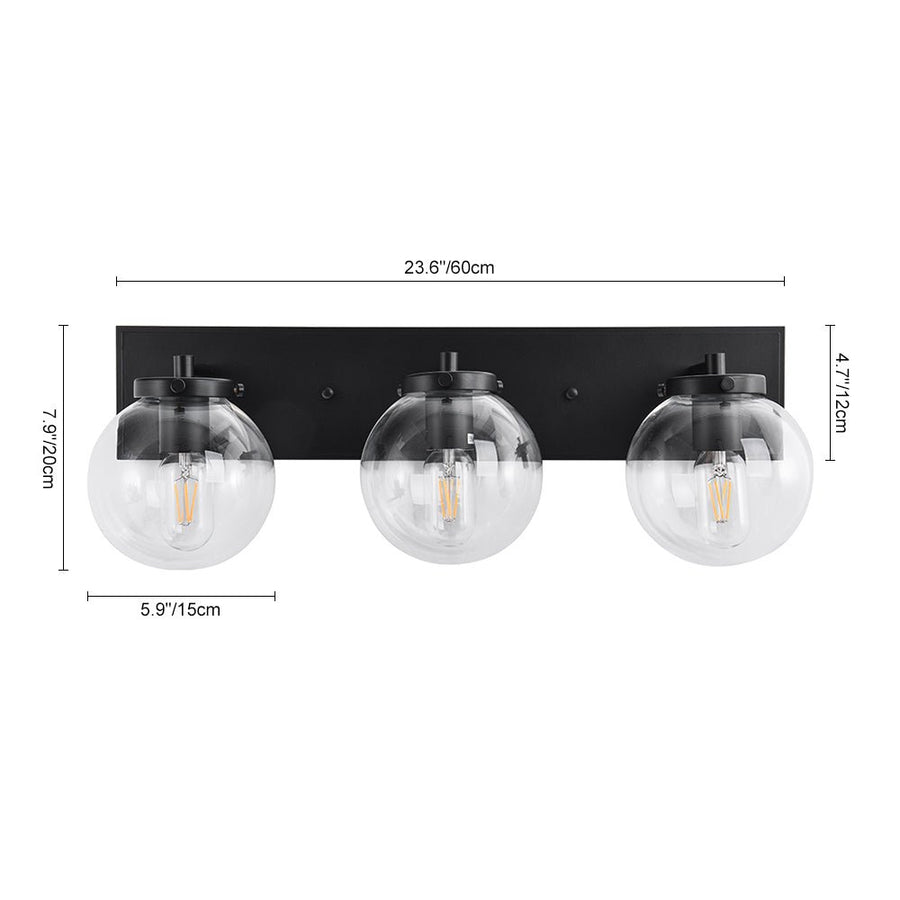 Chandelierias-3-Light Black Dimmable Vanity Light-Wall Light--