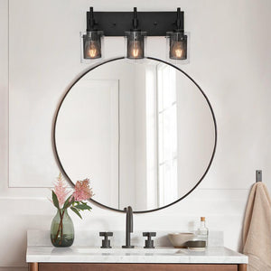 Chandelierias-3-Light Brushed Nickel Vanity Light-Wall Light-Nickel-