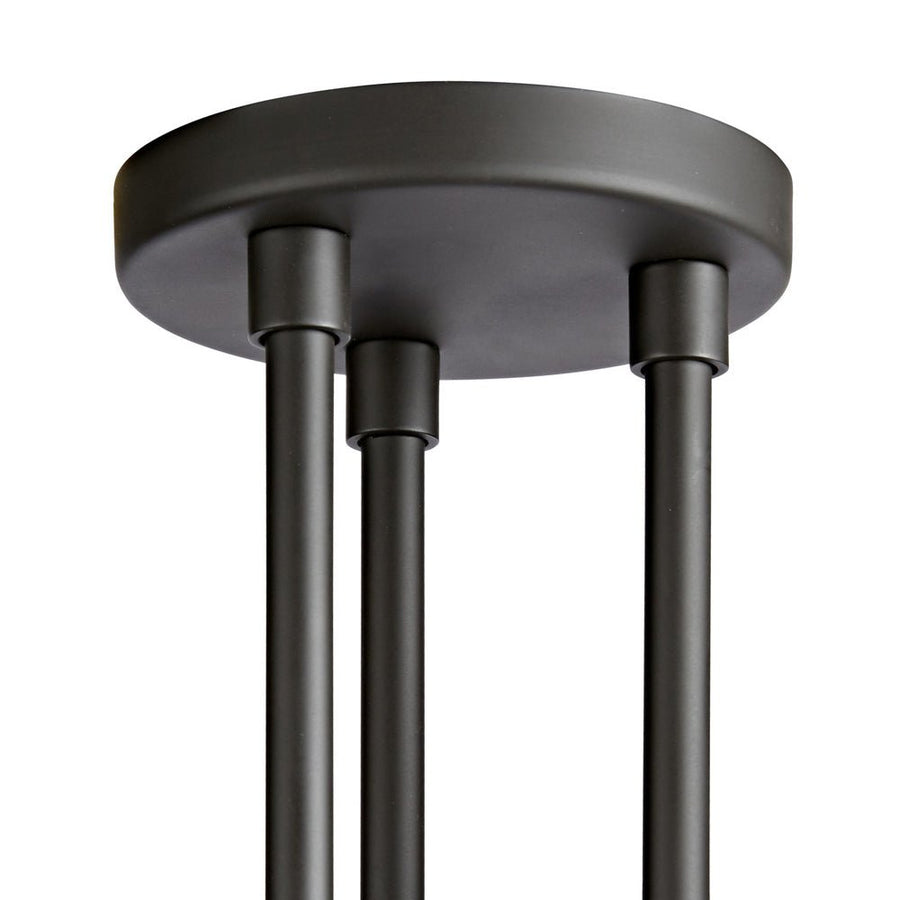 Chandelierias-3-Light Glass Globe Semi-Flush Ceiling Light-Semi Flush-3 Bulbs-Black