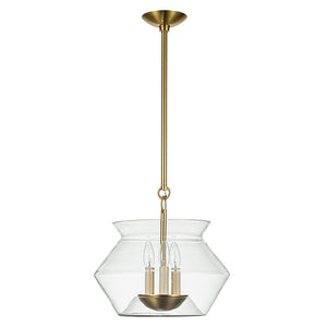 Chandelierias-3-Light Modern Clear Glass Pot Kitchen Island Pendant-Pendant-Brass-