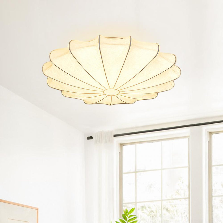 Chandelierias-3-Light Modern Flush Mount Ceiling Light With Silk Lampshade-Flush Mount-Medium-