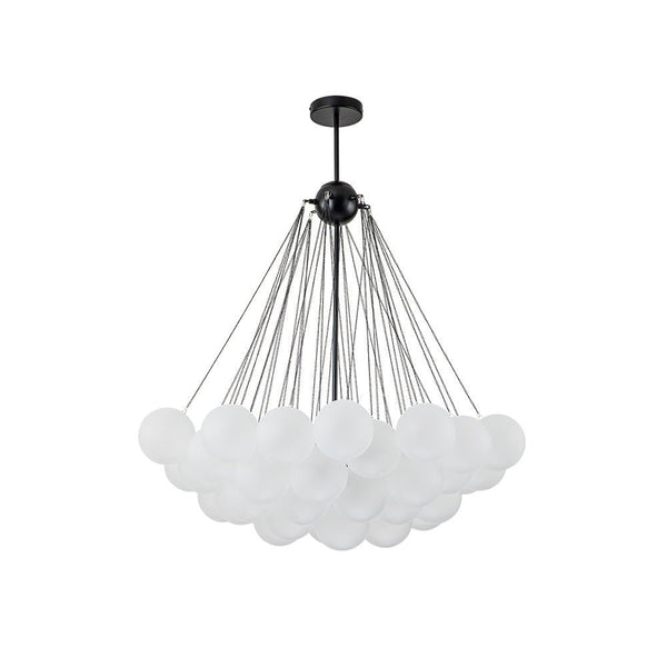 Chandelierias-3-Light Modern Frosted Glass Cluster Bubble Chandelier-Chandeliers-Black-