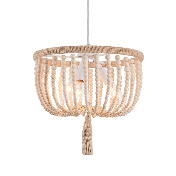 Chandelierias-3-Light Unique Beaded Accents Drum Chandelier-Chandelier--