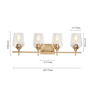 Chandelierias-4-Light Contemporary Decorative Vanity Light-Wall Light-Brass-