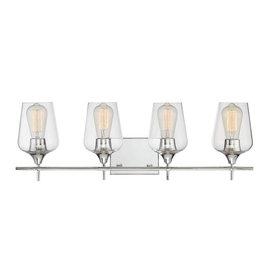 Chandelierias-4-Light Contemporary Decorative Vanity Light-Wall Light-Chrome-