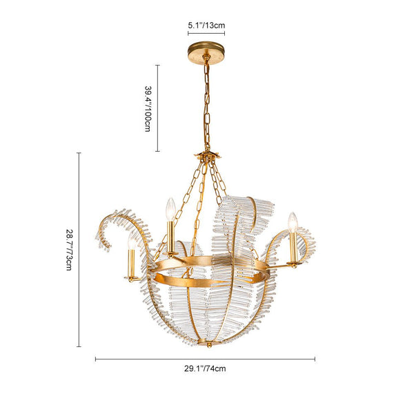 Chandelierias-4-Light Mid-century Decorative Candle Chandelier-Chandelier--