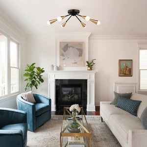 Chandelierias-6-Light Flush Mount Sputnik Ceiling Light-Flush Mount--
