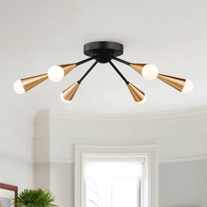Chandelierias-6-Light Flush Mount Sputnik Ceiling Light-Flush Mount--