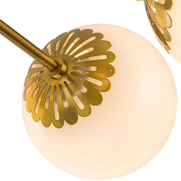 Chandelierias-6-Light Mid-century Opal Glass Sphere Chandelier-Chandelier-Brass (Pre-order)-