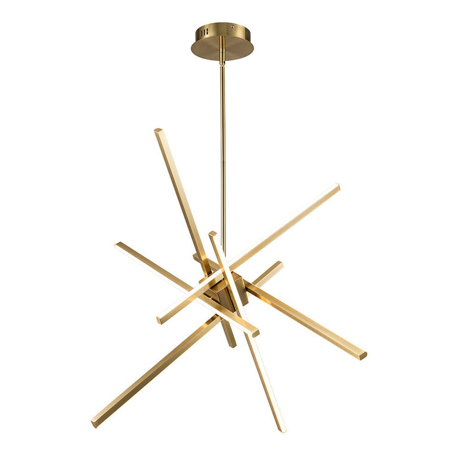 Chandelierias-6-Light Sputnik Linear LED Chandelier-Chandeliers-Gold-