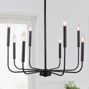 Chandelierias-8-Light Candle Style Metal Chandelier-Chandelier--