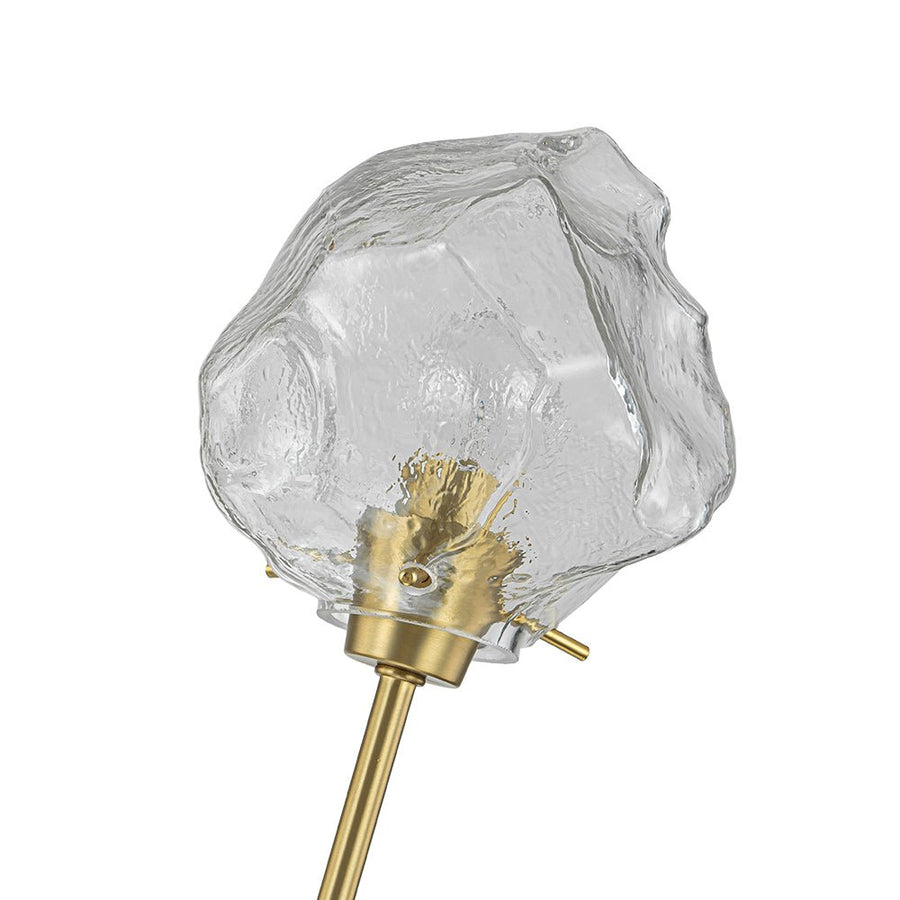 Chandelierias-8-Light Modern Ice Glass Cube Branch Linear Chandelier-Chandeliers-Brass (Pre-order & Arrive In 2 Weeks)-