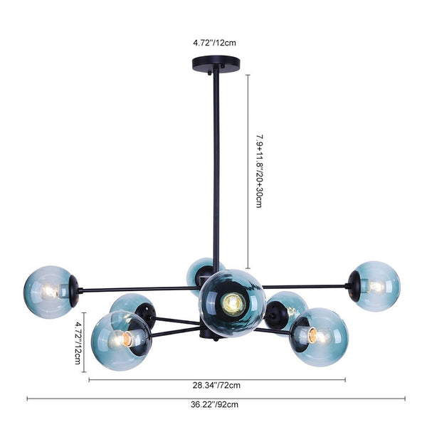 Chandelierias-8-Light Sputnik Modern Linear Chandelier-Chandelier--