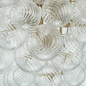 Chandelierias-9-Light Clear Swirled Glass Globe Cluster Bubble Chandelier-Chandelier-Brass-