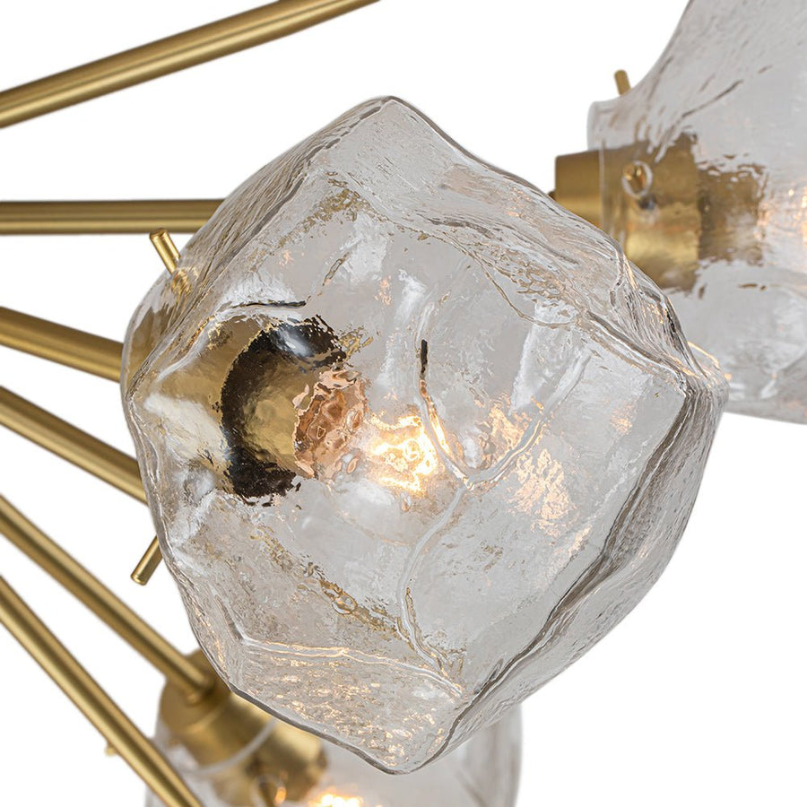 Chandelierias-9-Light Melting Ice Glass Cube Sputnik Flush Mount-Flush Mount-Brass (Pre-order & Arrive in 3 Weeks)-
