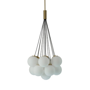 Chandelierias-Adorable Modern 13-Light Frosted Glass Bubble Chandelier-Chandeliers-Brass (Pre-Order)-